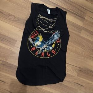 Topia Black Tank Top with Gold Chain Design
